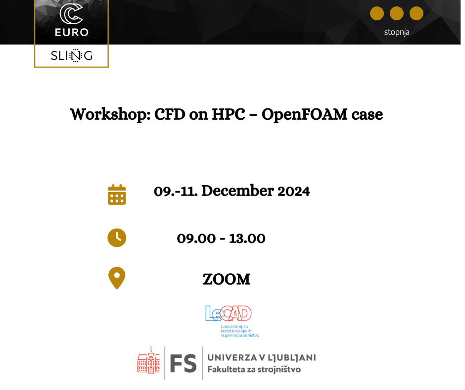 Workshop: CFD on HPC – OpenFOAM case (December 9. – 11. 2024 via Zoom)